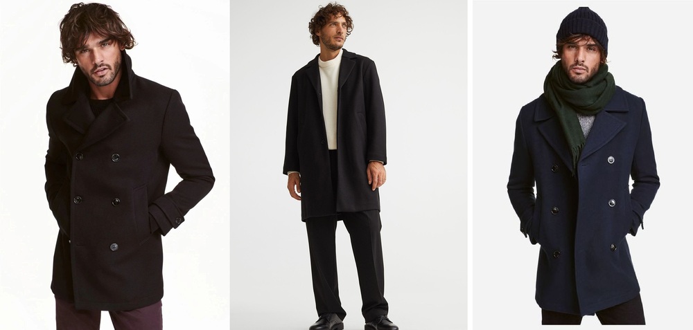 чорне пальто чоловіче H&M